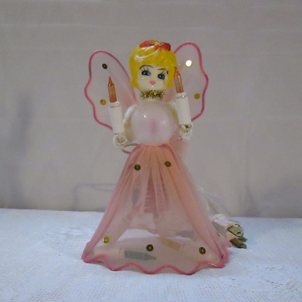 vintage angle tree topper lighted